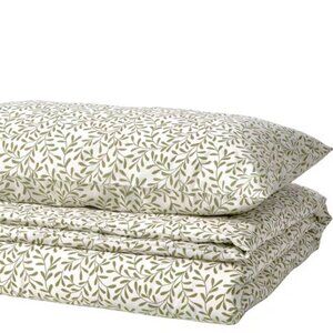 NIP! IKEA SORGMANTEL Duvet cover and pillowcase(s), white/green, Twin